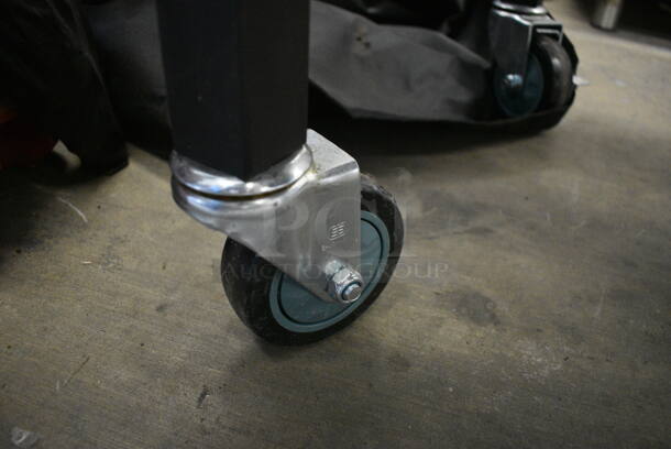 Backyard Pro Metal Commercial Portable Catering Charbroiler Grill w/ Tarp on Commercial Casters. 72x24x35 - Image 7 of 8