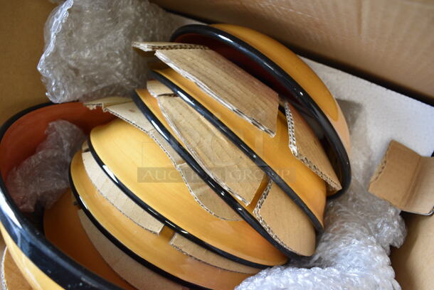 ALL ONE MONEY! Lot of 6 Waiter's Pasta Yellow and Black Ceramic Bowls. Goes GREAT w/ Items 324 and 413! Includes 13x13x4 - Image 3 of 5