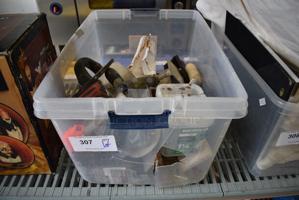 ALL ONE MONEY! Lot of Various Items Including Tools in Clear Poly Bin! 23x16x13 - Image 6 of 6