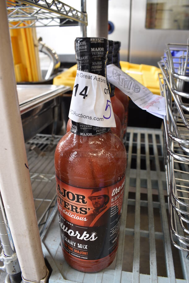 5 Bottles of Major Peters The Works Bloody Mary Mix. 3x3x11.5. 5 Times Your Bid! - Image 1 of 2
