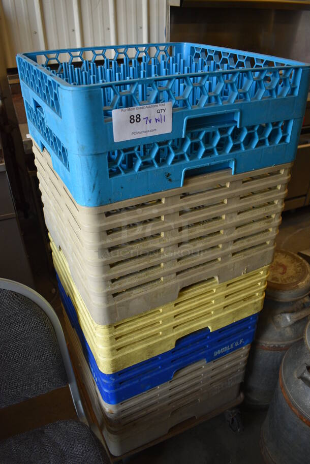 ALL ONE MONEY! Lot of 7 Various Poly Dish Caddies on Poly Dish Caddy Dolly! Includes 19.5x19.5x4 - Image 2 of 3