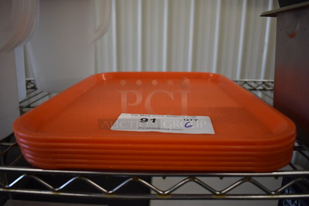 6 Orange Poly Trays. 10.5x14x0.5. 6 Times Your Bid! - Image 1 of 2