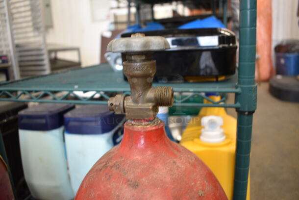 Red Metal Carbon Dioxide Tank. 7x7x26 - Image 2 of 3