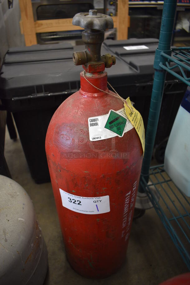 Red Metal Carbon Dioxide Tank. 7x7x26 - Image 1 of 3