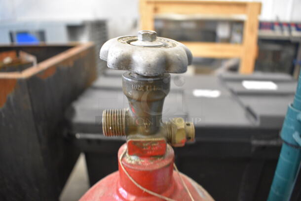 Red Metal Carbon Dioxide Tank. 7x7x26 - Image 2 of 3