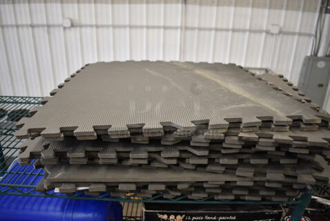 25 Gray Interlocking Mat Pieces. 24x24x0.5. 25 Times Your Bid!