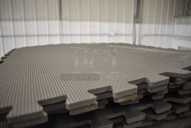 25 Gray Interlocking Mat Pieces. 24x24x0.5. 25 Times Your Bid! - Image 2 of 3