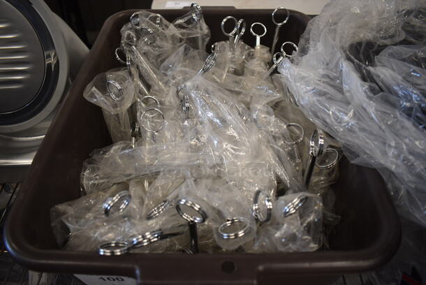 ALL ONE MONEY! Lot of BRAND NEW Metal Countertop Holders in Brown Poly Bus Bin! 2x2x8 - Image 2 of 3