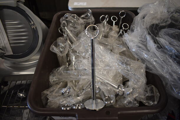 ALL ONE MONEY! Lot of BRAND NEW Metal Countertop Holders in Brown Poly Bus Bin! 2x2x8 - Image 3 of 3