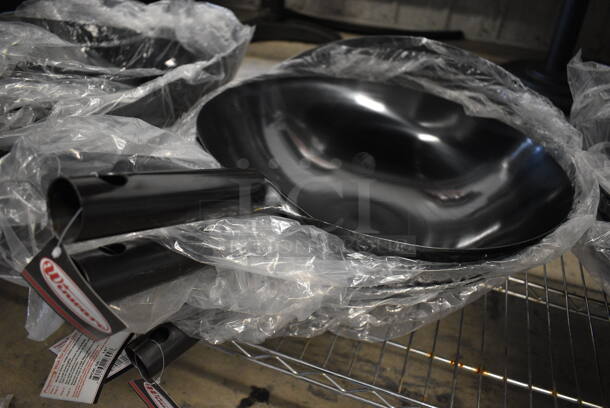 6 BRAND NEW! Winware Model WOK-36 Metal Woks. 22x16x4.5. 6 Times Your Bid!