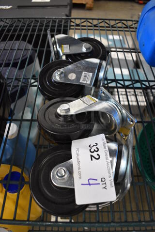 4 Metal Commercial Casters. 2.5x5x5. 4 Times Your Bid!