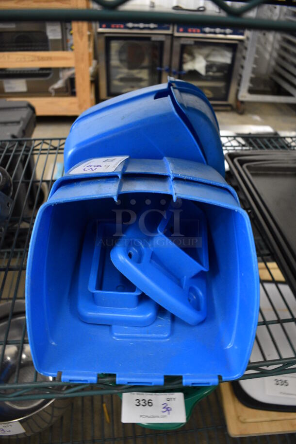 3 Blue Poly Ice Scoop Holders. 9x8x10. 3 Times Your Bid!