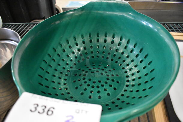 3 Poly Green Colanders. 14x11x5. 3 Times Your Bid! - Image 2 of 2
