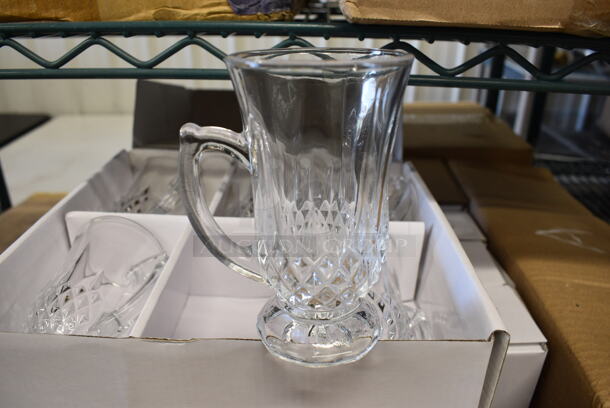 36 BRAND NEW IN BOX! Diamant Glass Mugs. 3x2.5x4.5. 36 Times Your Bid!