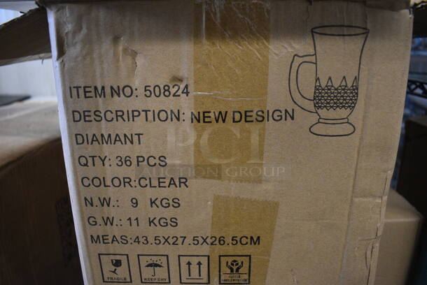 36 BRAND NEW IN BOX! Diamant Glass Mugs. 3x2.5x4.5. 36 Times Your Bid! - Image 3 of 4