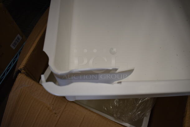 3 BRAND NEW IN BOX! Winco PL6N White Poly Bins. 26x18x6. 3 Times Your Bid! - Image 3 of 7