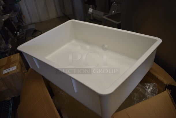 3 BRAND NEW IN BOX! Winco PL6N White Poly Bins. 26x18x6. 3 Times Your Bid! - Image 2 of 4