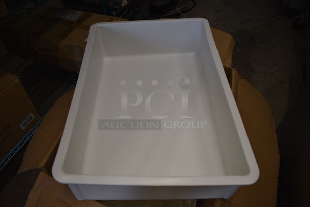 3 BRAND NEW IN BOX! Winco PL6N White Poly Bins. 26x18x6. 3 Times Your Bid! - Image 3 of 4