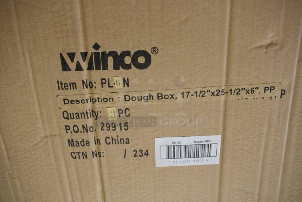 3 BRAND NEW IN BOX! Winco PL6N White Poly Bins. 26x18x6. 3 Times Your Bid! - Image 4 of 4