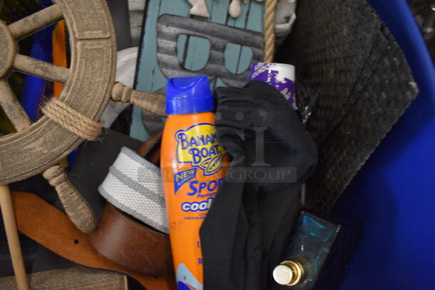 ALL ONE MONEY! Lot of Various Items Including Nautical Decorations in Blue Bin! 24x18x14 - Image 3 of 3