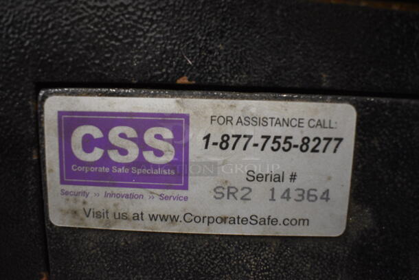 Corporate Safe Specialists Black Metal Single Compartment Safe. Does Not Come w/ Combination. 13x18.5x15 - Image 3 of 4