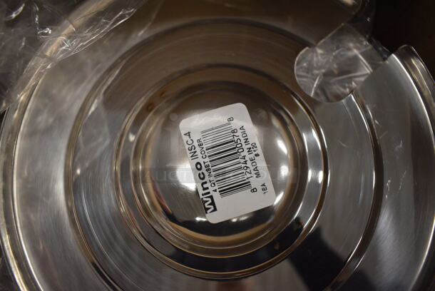 6 BRAND NEW IN BOX! Winco Stainless Steel Round Lids. 7.5x7.5. 6 Times Your Bid! - Image 3 of 4