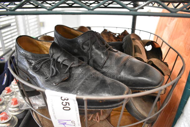 ALL ONE MONEY! Lot of Various Shoes in Wire Basket. 25x19x15 - Image 2 of 3