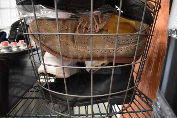 ALL ONE MONEY! Lot of Various Shoes in Wire Basket. 25x19x15 - Image 3 of 3