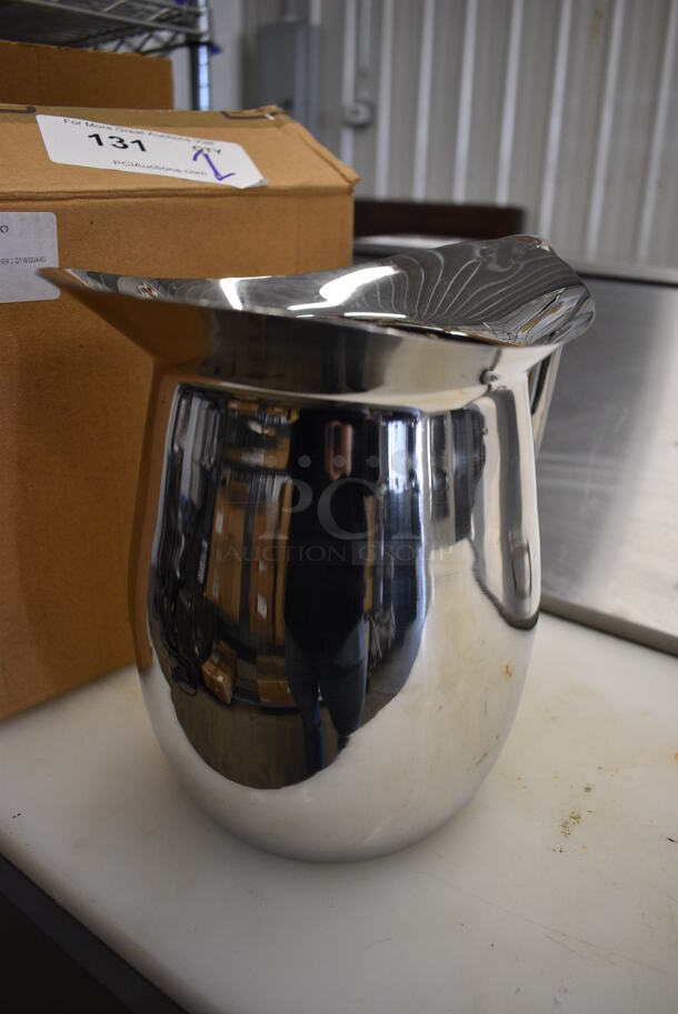2 BRAND NEW IN BOX! Stainless Steel Commercial Pitchers. 9x6.5x8.5. 2 Times Your Bid!  - Image 2 of 4