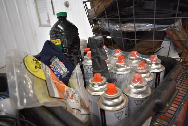ALL ONE MONEY! Lot of Various Items Including Butane Fuel in Black Poly Bus Bin! - Image 2 of 3