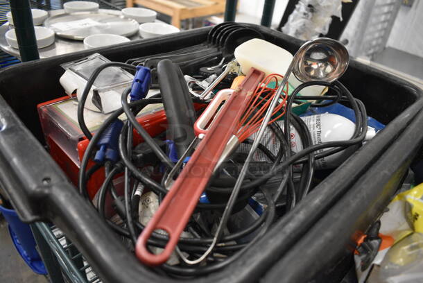 ALL ONE MONEY! Lot of Various Items Including Utensils in Black Poly Bus Bin! - Image 2 of 3