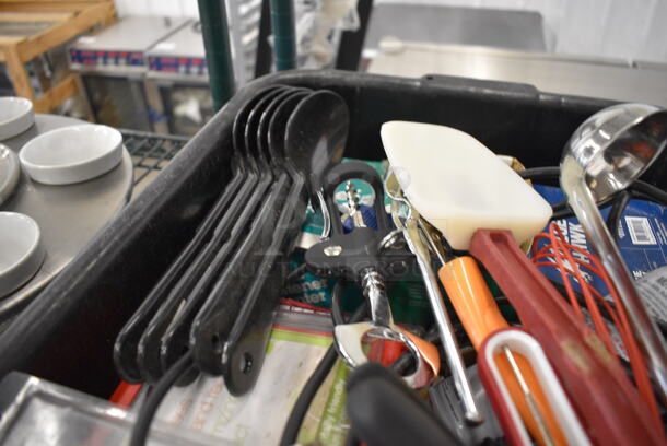 ALL ONE MONEY! Lot of Various Items Including Utensils in Black Poly Bus Bin! - Image 3 of 3