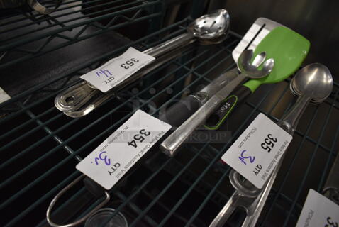 3 Various Utensils; 2 Spatulas and 1 Fork. Includes 18". 3 Times Your Bid!