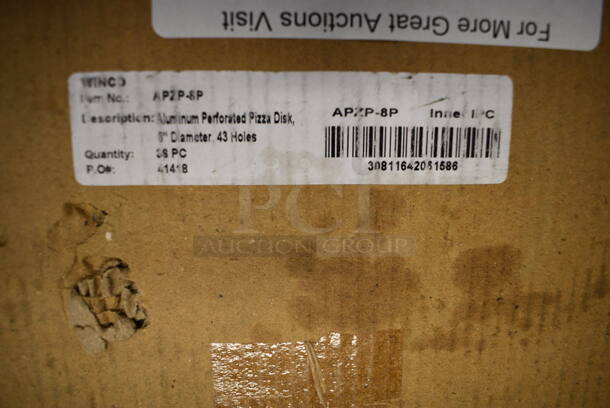36 BRAND NEW IN BOX! Winco APZP-8P Aluminum Perforated Pizza Pans. 8x8. 36 Times Your Bid! - Image 5 of 5