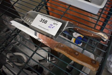 2 Metal Knives. 13", 12". 2 Times Your Bid!