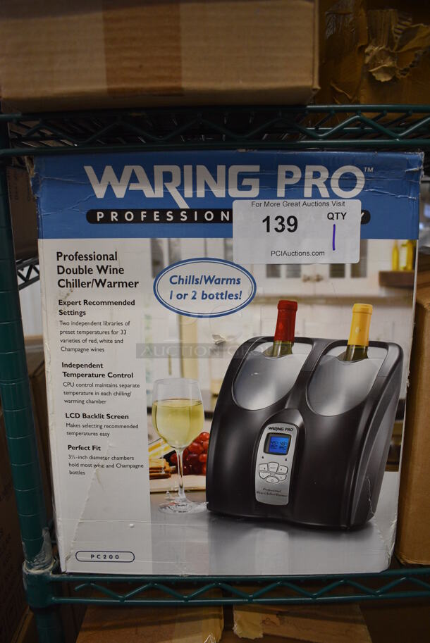 BRAND NEW IN BOX! Waring Pro Countertop Double Wine Chiller and Warmer. 