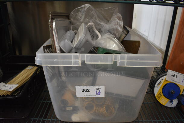 ALL ONE MONEY! Lot of Various Items in Clear Bin! 23x17x13 - Image 1 of 4