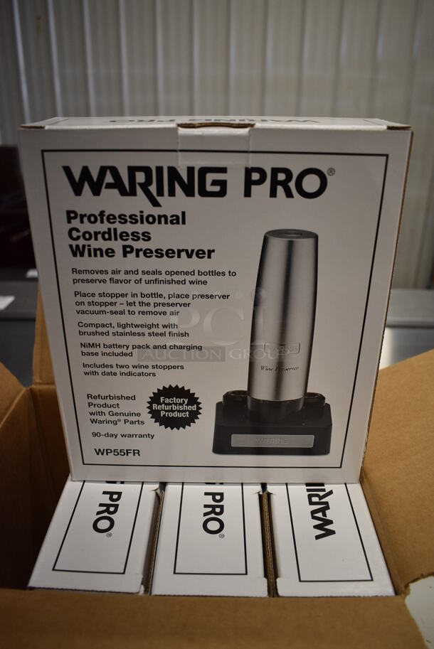 4 NEW REFURBISHED IN BOX! Waring Pro Professional Cordless Wine Preservers. 4 Times Your Bid!