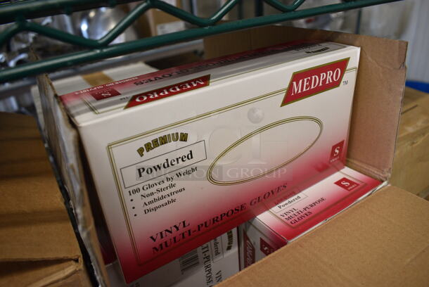10 BRAND NEW IN BOX! Medpro Small Vinyl Gloves. 10 Times Your Bid! - Image 2 of 2