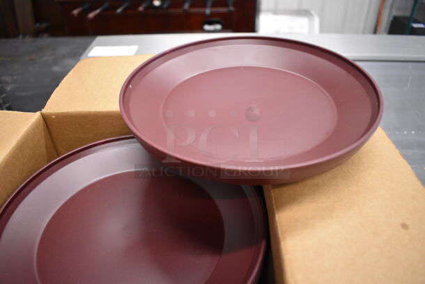 12 BRAND NEW IN BOX! Carlisle Dinex Insulated Cranberry Plate. 9.5x9.5x1.5. 12 Times Your Bid!