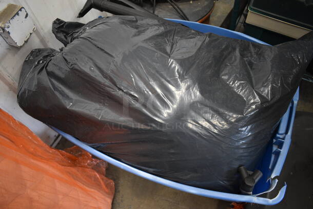 ALL ONE MONEY! Lot of Various Items Including Brown Cover in Blue Bin! 34x24x19 - Image 2 of 3