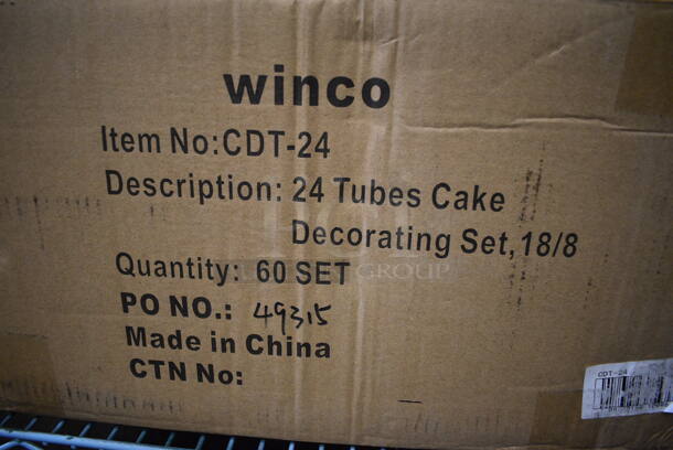 ALL ONE MONEY! Lot of 60 BRAND NEW IN BOX! Winco CDT-24 Metal Cake Decorating Tips; Each Set Has 24 Pieces! - Image 6 of 6