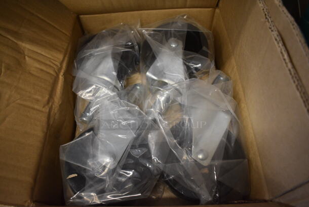 4 BRAND NEW IN BOX! Sets of 4 Commercial Casters. (Total of 16 Casters) 2.5x5.5x8. 4 Times Your Bid!