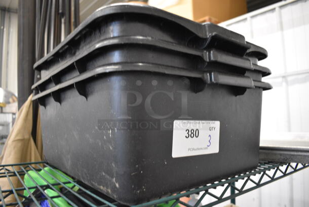 3 Black Poly Bus Bins. 21x15x7. 3 Times Your Bid! - Image 2 of 2