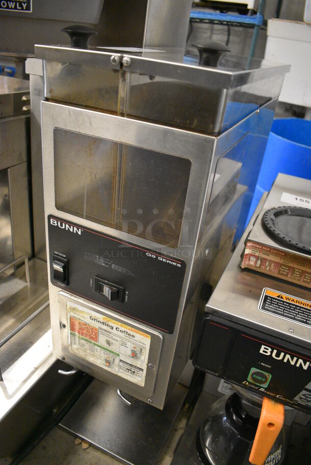 NICE! 2008 Bunn Model G9-2T HD Stainless Steel Commercial Countertop Coffee Bean Grinder. 120 Volts, 1 Phase. 8.5x18x28. Tested and Working! - Image 2 of 6