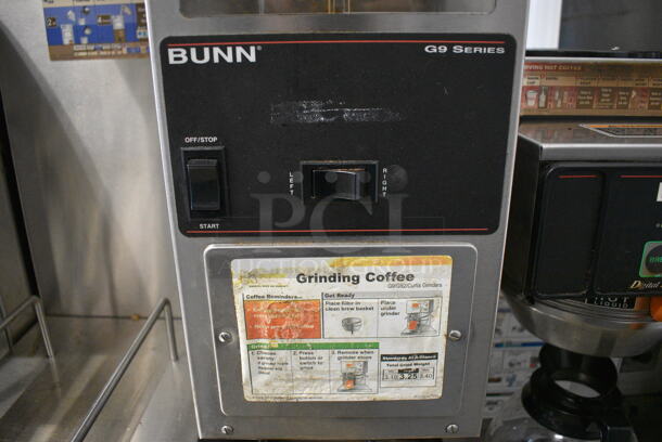 NICE! 2008 Bunn Model G9-2T HD Stainless Steel Commercial Countertop Coffee Bean Grinder. 120 Volts, 1 Phase. 8.5x18x28. Tested and Working! - Image 5 of 6