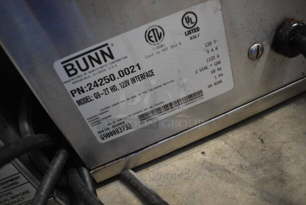 NICE! 2008 Bunn Model G9-2T HD Stainless Steel Commercial Countertop Coffee Bean Grinder. 120 Volts, 1 Phase. 8.5x18x28. Tested and Working! - Image 6 of 6