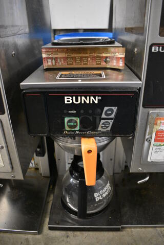 NICE! Bunn Stainless Steel Commercial Countertop 2 Burner Coffee Machine w/ Metal Brew Basket. 8x18x19