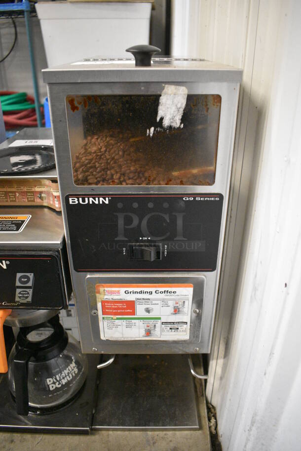 NICE! Bunn Model G9T HD TALL Stainless Steel Commercial Countertop Coffee Bean Grinder. 120 Volts, 1 Phase. 8x18x26. Tested and Working! - Image 1 of 5