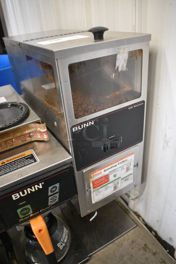 NICE! Bunn Model G9T HD TALL Stainless Steel Commercial Countertop Coffee Bean Grinder. 120 Volts, 1 Phase. 8x18x26. Tested and Working! - Image 2 of 5